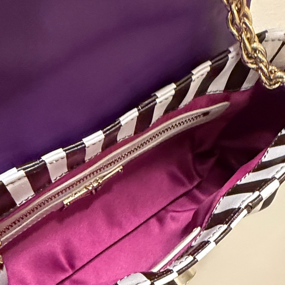 Henri Bendel Purple and Black Striped Women's Bag - Picture 5 of 15